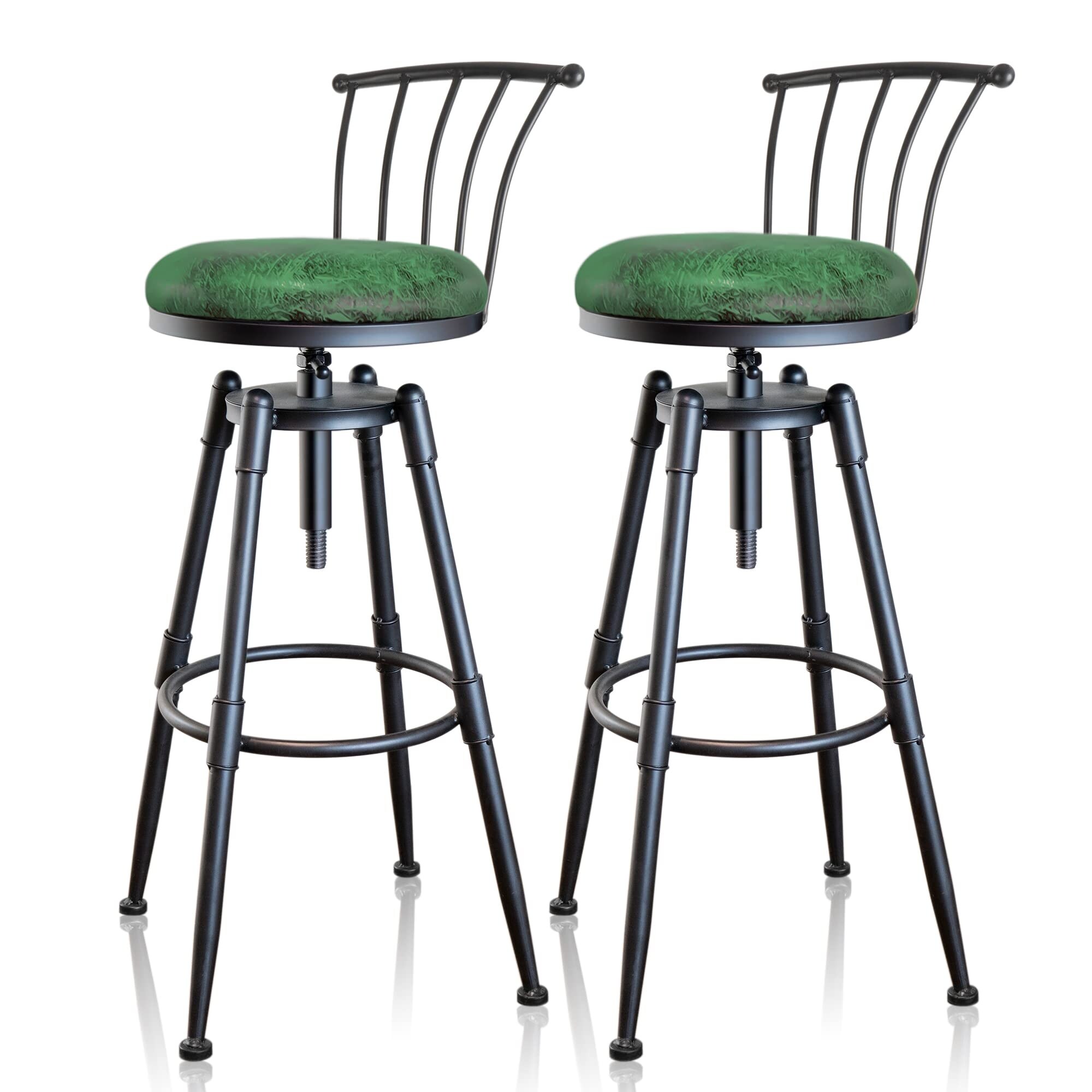 Bar Chair(Set of 2) Vintage Industrial Bar Stool-Farmhouse Swivel