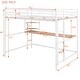 preview thumbnail 8 of 8, Useful Design Metal Loft Bed With Two Shelves and Built-in Dsek, Efficient space, Full Size, White
