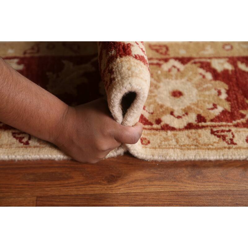 Hand Knotted Oriental 100% Wool Carpet Traditional Floral Beige & Ivories Chobi-Peshawar Area Rug - 11' 2'' X 5' 0''