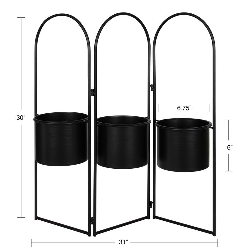 Kate and Laurel Gayla Metal Panel Planter - 31x7.5x30
