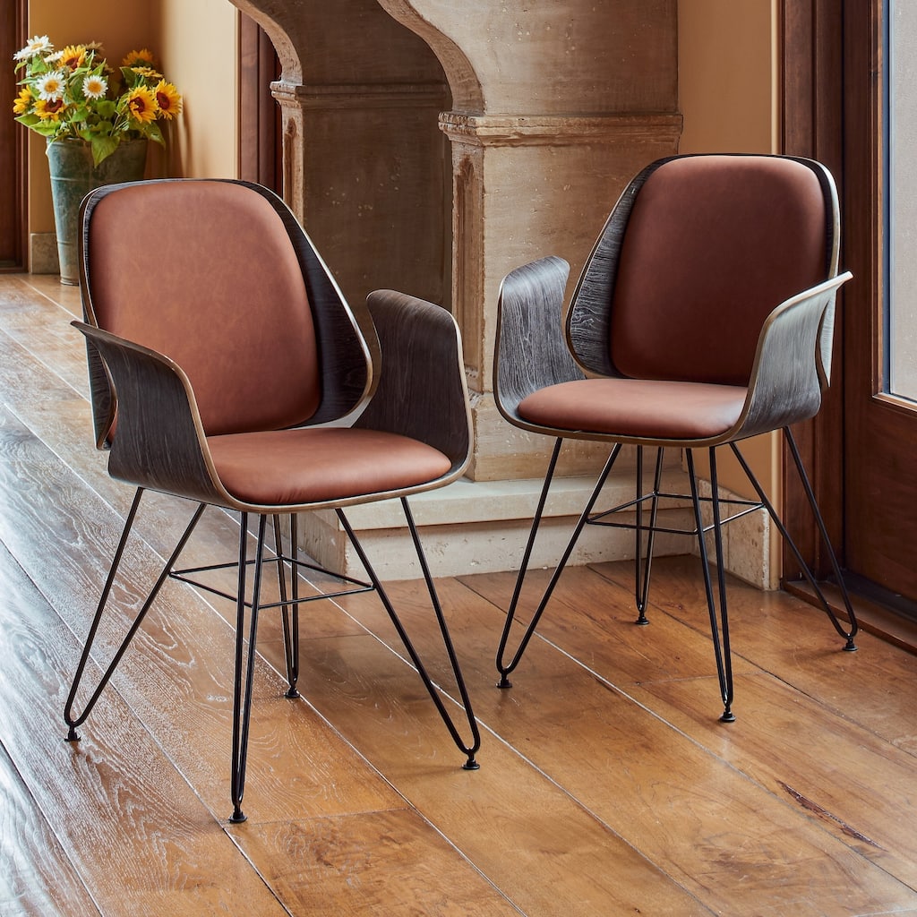 Corvus Marsala Industrial Mid-Century Accent Chair