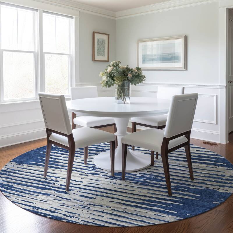 Machine Washable Indoor/ Outdoor Ombre Chantille Abstract Rug