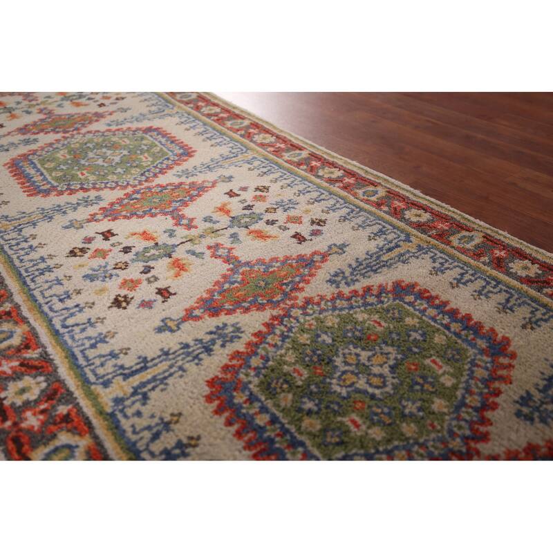 Geometric Viss Oriental Runner Rug Hand-Knotted Wool Carpet - 2'6"x 7'11"