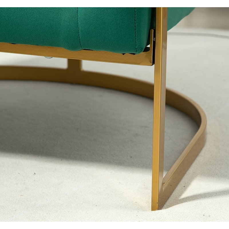 Modern Accent Armchair Luxury Gold Frame and Multi-colored Velvet Material Infuse Elegant Flair