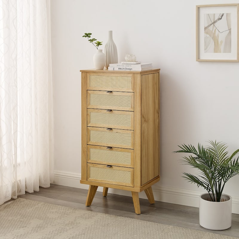 Jewelry Armoire with Storage Drawers and Side Panels - 41" - Brown