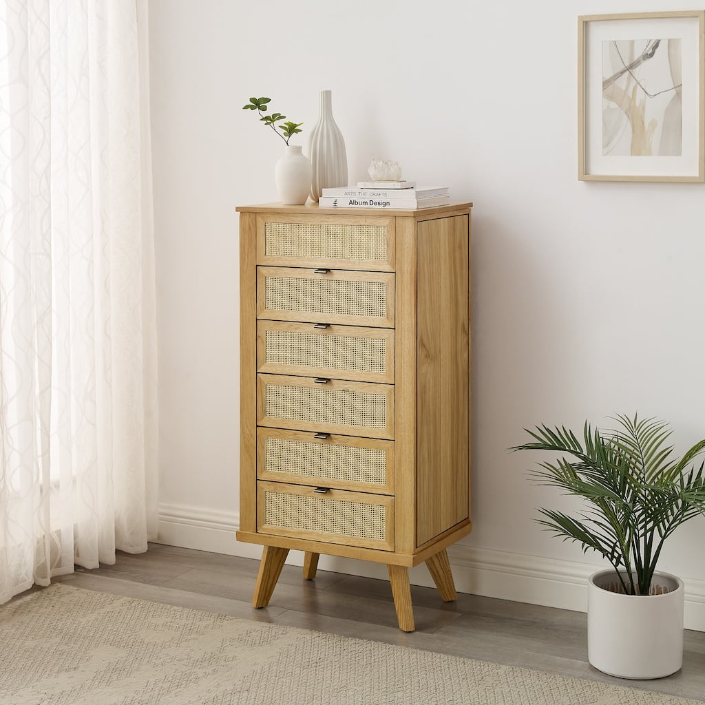 Jewelry Armoire with Storage Drawers and Side Panels - 41" - Brown