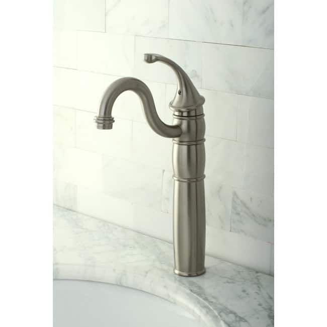 Kingston Brass Georgian Vessel Faucet with Deck Plate and Metal Lever