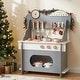 preview thumbnail 16 of 18, Gymax Pretend Play Toy Kitchen Set w/Clock Stove Spice Rack Faucet &