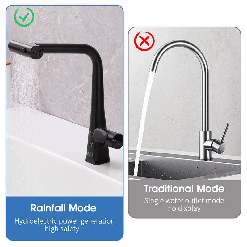 Matte Black Smart Temp 3 Mode Faucet with Pull Down Sprayer​