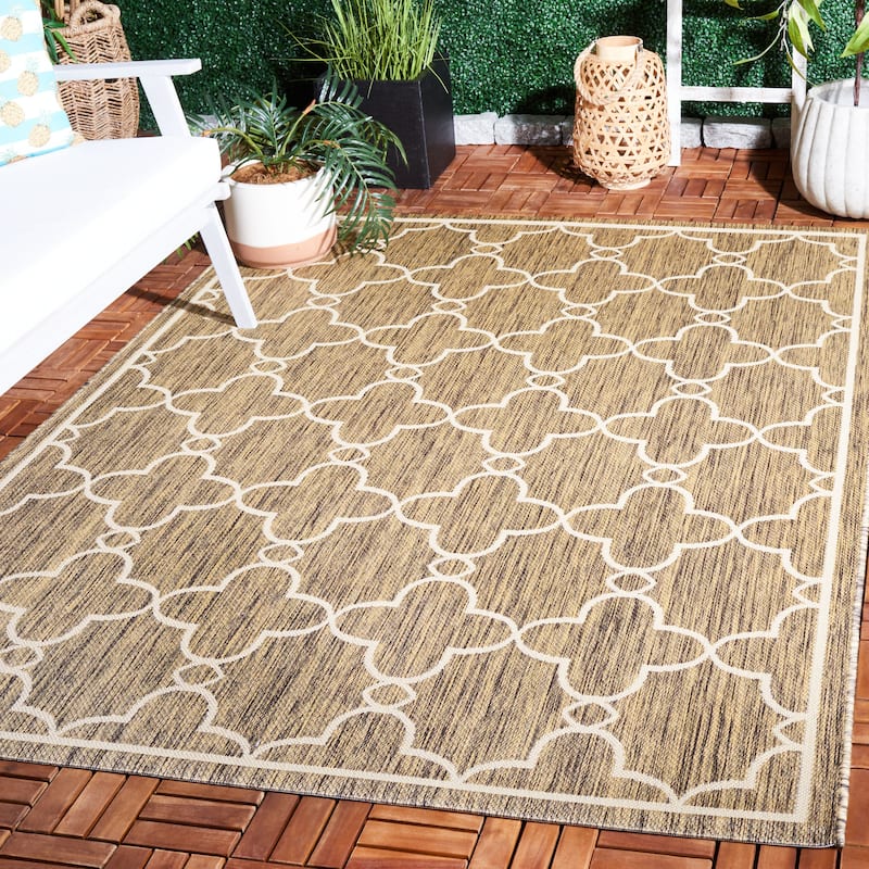SAFAVIEH Courtyard Muirne Indoor/ Outdoor Rug - 5'3" x 7'6" - Toast