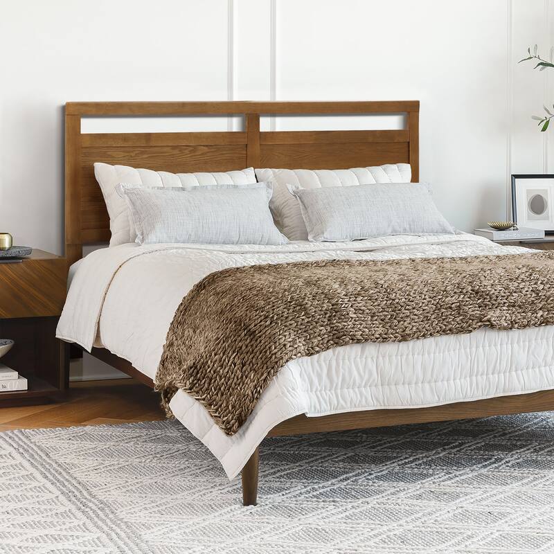 Farmhouse Double Panel Wood Headboard, King or Queen