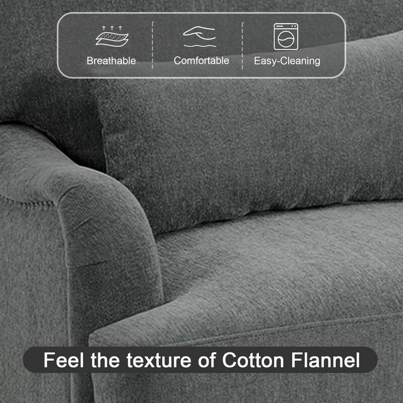 2 Piece Mid-Century Modern Oversized Accent Armchair Upholstered Chair