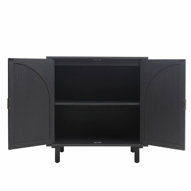 Rattan Storage Cabinet with Adjustable Laminates