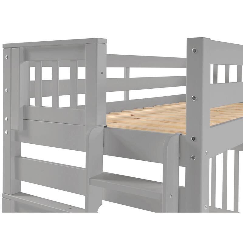 Taylor & Olive Trillium Twin over Full Bunk Bed with End Ladder