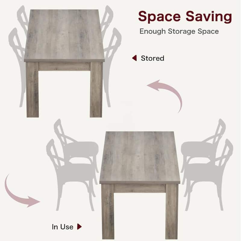 Farmhouse Kitchen 63" Dining Table for 4-6 - N/A