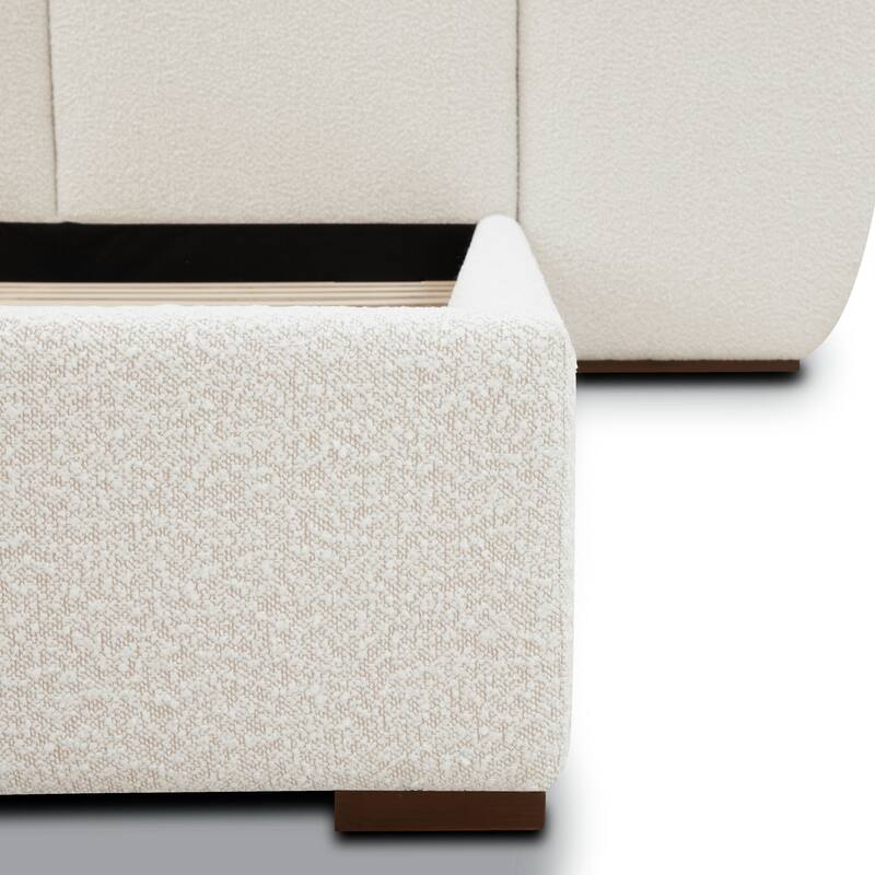 Poly & Bark Acadia Queen Bed in Froth White Boucle