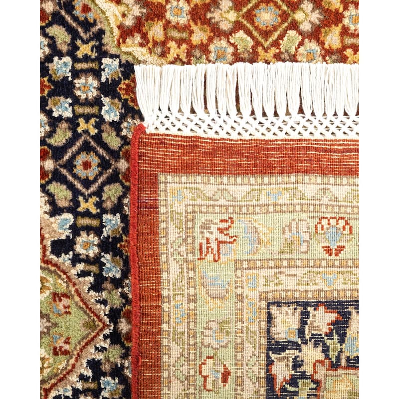 Overton Hand Knotted Wool Traditional Oriental Orange Area Rug - 6' x 9'
