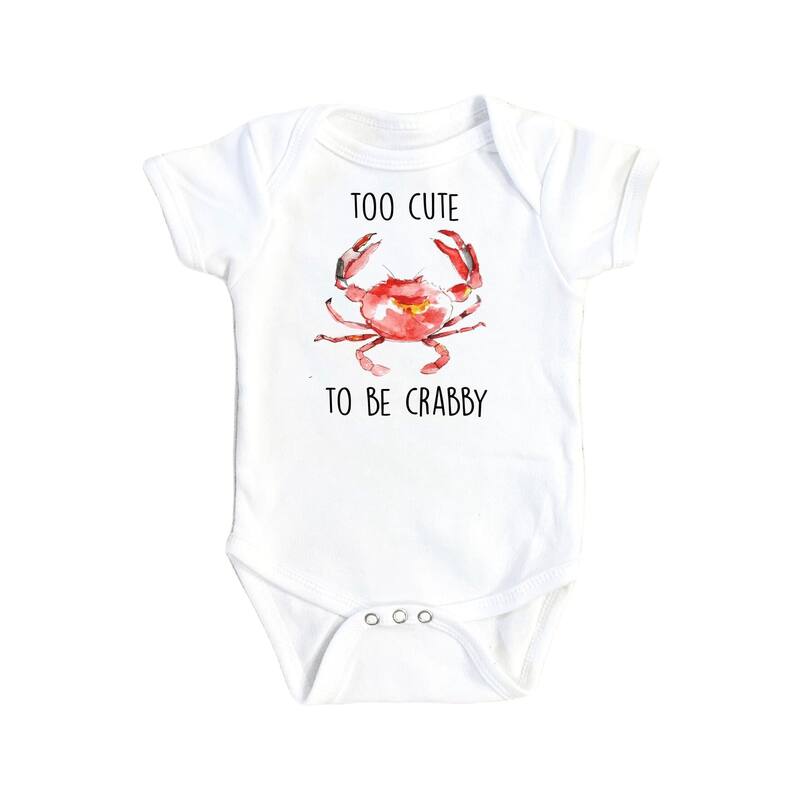 Crab Too Cute - Baby Boy Girl Clothes Infant Bodysuit Funny Cute Newborn - Pink - 0-3M
