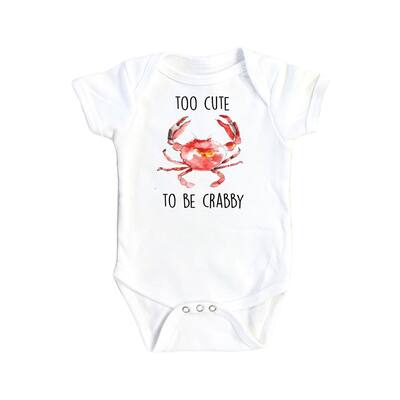 Crab Too Cute - Baby Boy Girl Clothes Infant Bodysuit Funny Cute Newborn