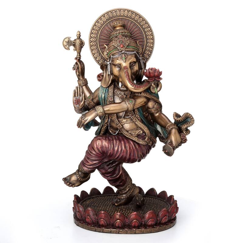 8.27" H 8" DANCING GANESHA (BRONZE) Cold Cast Bronze - 3.74"x5.51"x8.27"