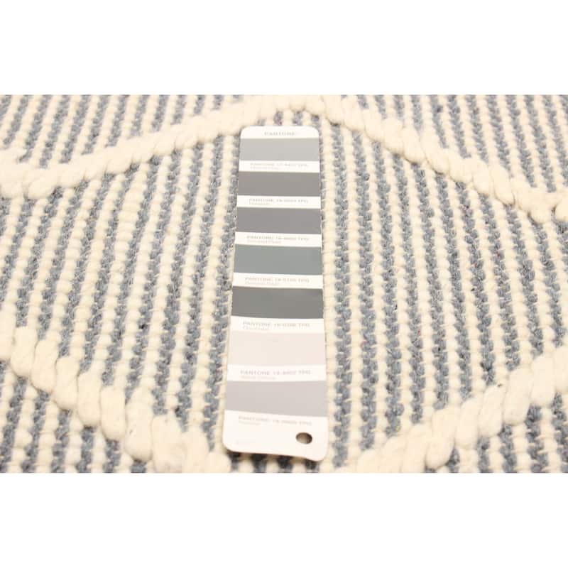 ECARPETGALLERY Braid weave Sienna Grey Wool Rug - 4'11 x 8'2