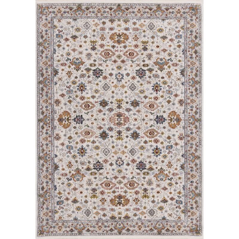 Olivia Collection - Cream/Gold/Red Intricate Classic Border Rug