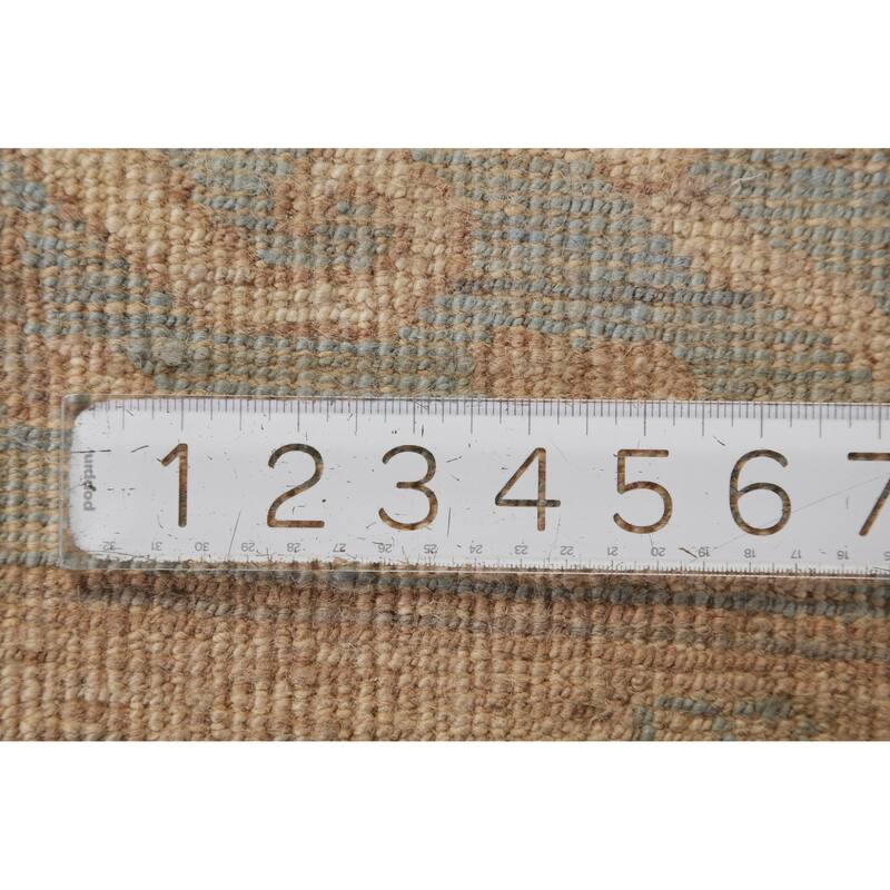 Hand Knotted Oriental 100% Wool Carpet Transitional Medallion Navy Blue & Blues Oushak Area Rug - 14' 8'' X 12' 0''