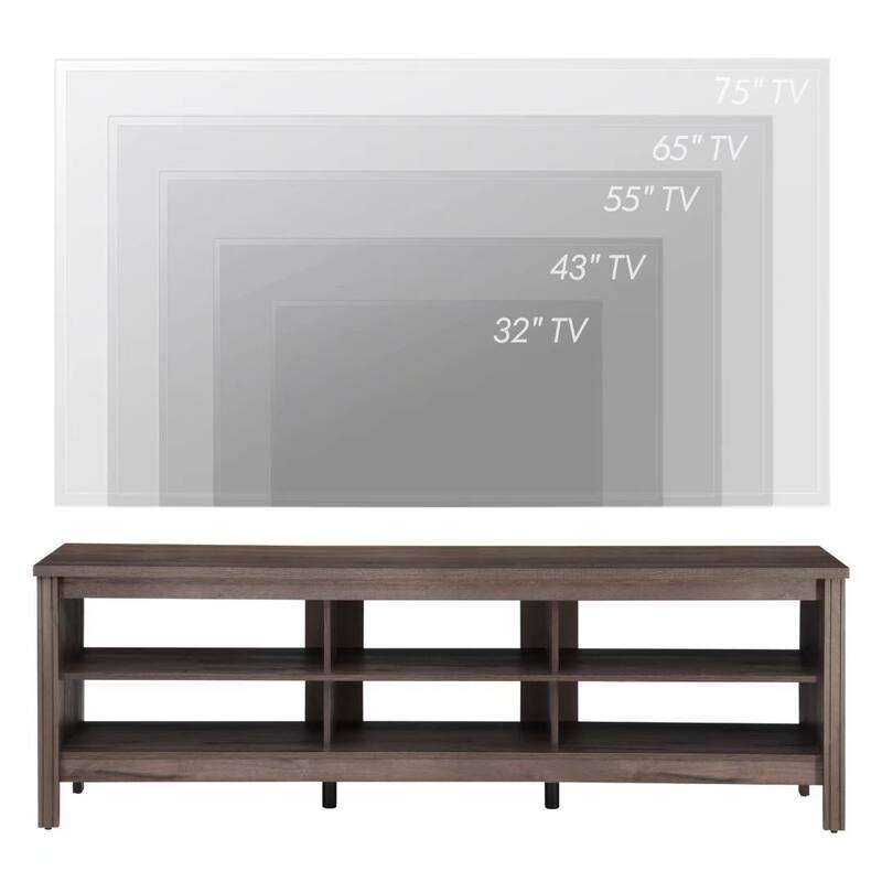 LED TV Stand for 65-75 Inch TV, TV Console with Warm White LED Light