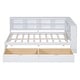preview thumbnail 5 of 6, Wooden Twin Size DayBed with 2 Drawers, DayBed with Storage Shelf and USB Charging Ports,White
