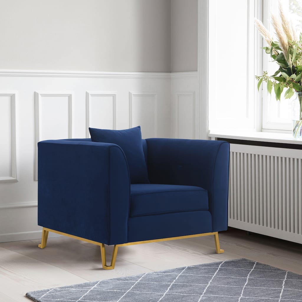 Everest Velvet Upholstered Sofa Accent Chair