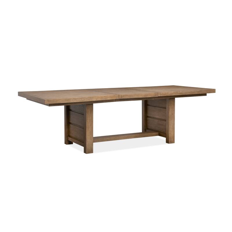 Magnussen Home Plum Creek Sierra Brown Extendable Trestle Dining Table - 40''W x 80''D x 30''H