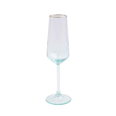 viva by VIETRI Rainbow Green Champagne Flute