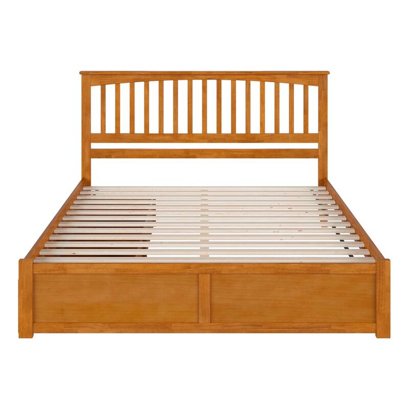 Mission Platform Bed with Footboard and Storage Drawers