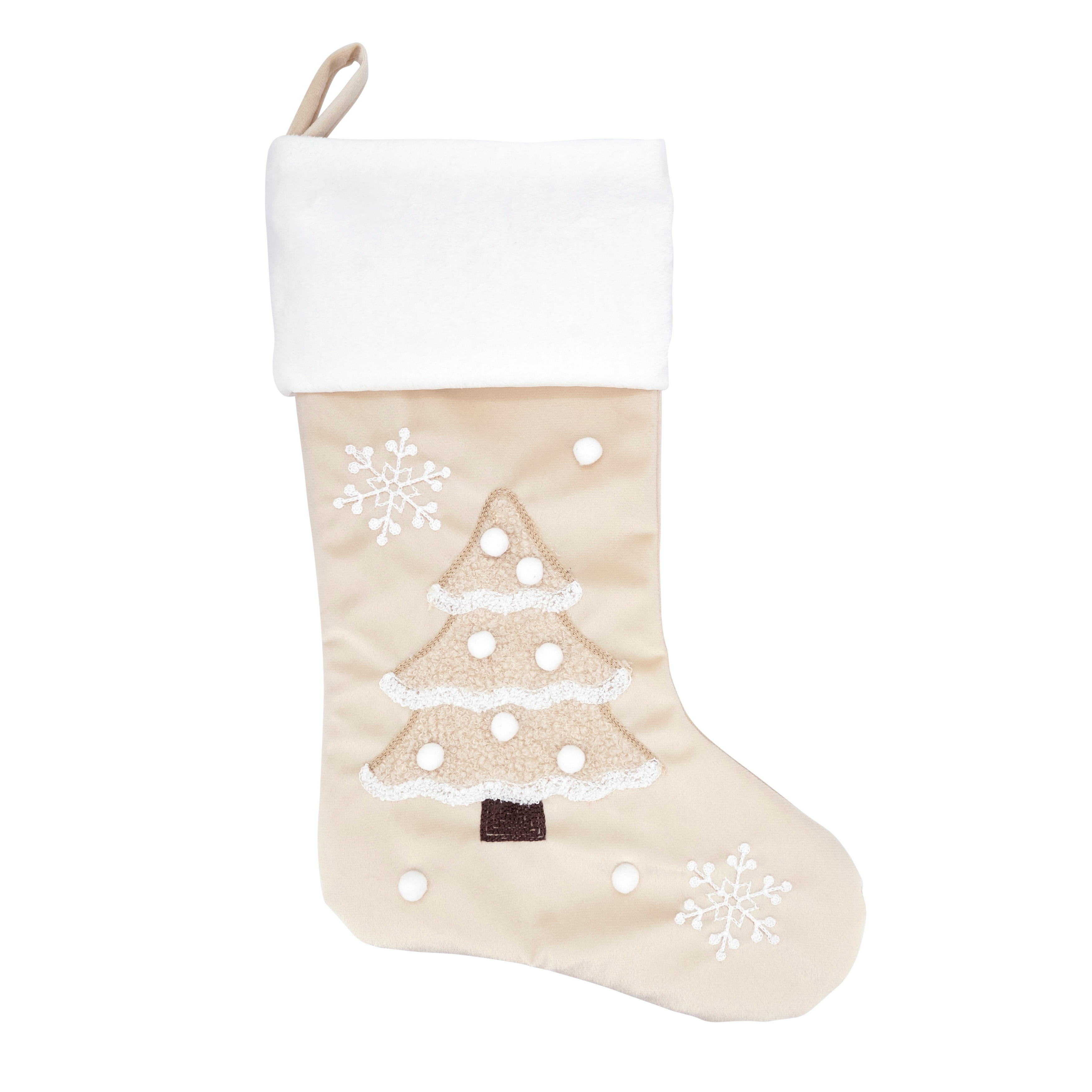 Traditional Cheer Christmas Tree Stocking - Natural