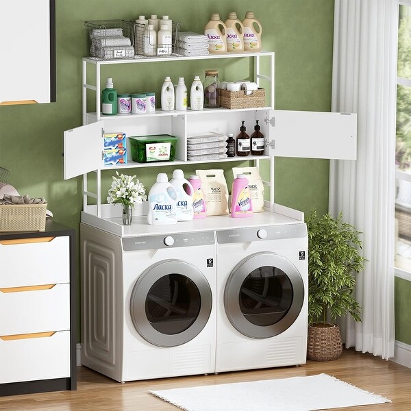PAKASEPT Washer Dryer Countertop, Wood Over Washer and Dryer