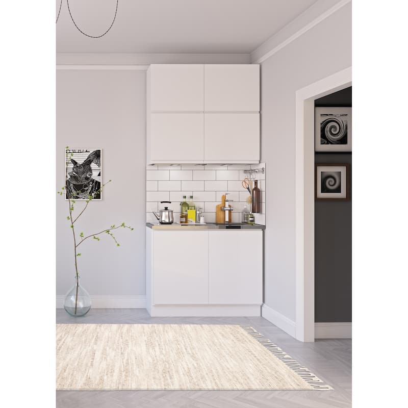 ECARPETGALLERY Braid weave Sienna Tan Wool Rug - 4'11 x 8'1