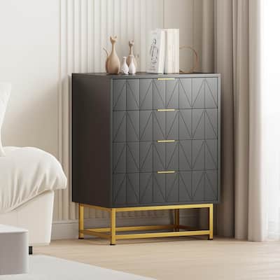 4 Drawer Dresser for Bedroom, Small Chest of Drawers with Storage