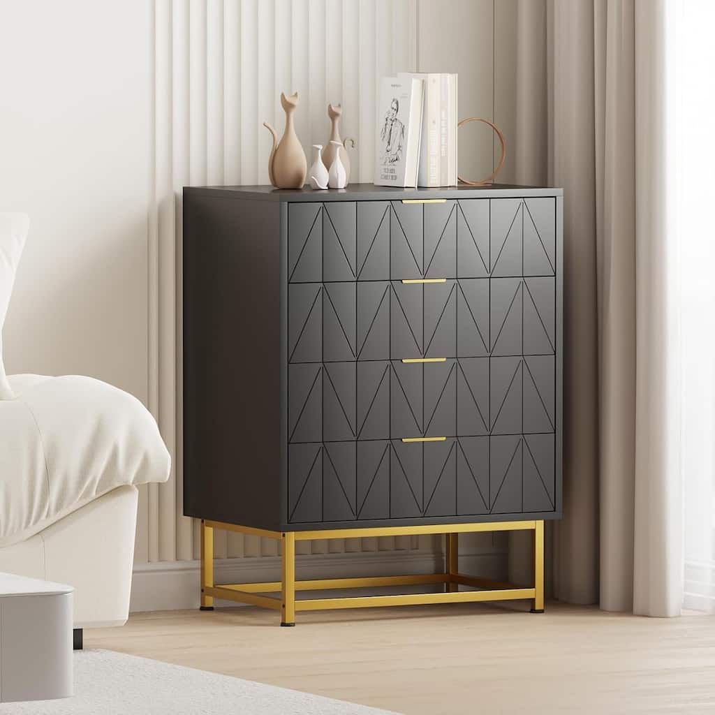 4 Drawer Dresser for Bedroom, Small Chest of Drawers with Storage