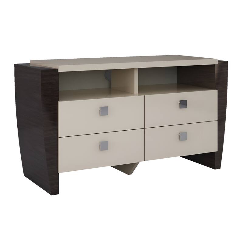 HomeRoots 51" Beige Enclosed and Open Storage - 51.00 in. x 28.00 in. x 19.00 in.