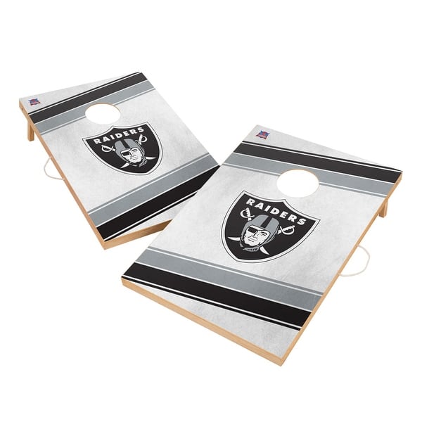 slide 2 of 5, Las Vegas Raiders NFL Regulation 2x4 Cornhole Set