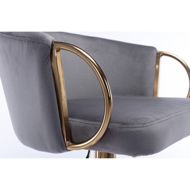 Velvet Swivel Bar Stools Set of 2, Counter Height Dining Chair with Padded Seat, Kitchen Island Stools with Footrest