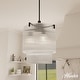 preview thumbnail 1 of 8, Hunter + Jasmine Roth Ontario Ribbed Glass Pendant Chandelier - Foyer, Dining Room, Kitchen Table or Island - Transitional, Glam 3-Light - Matte Black