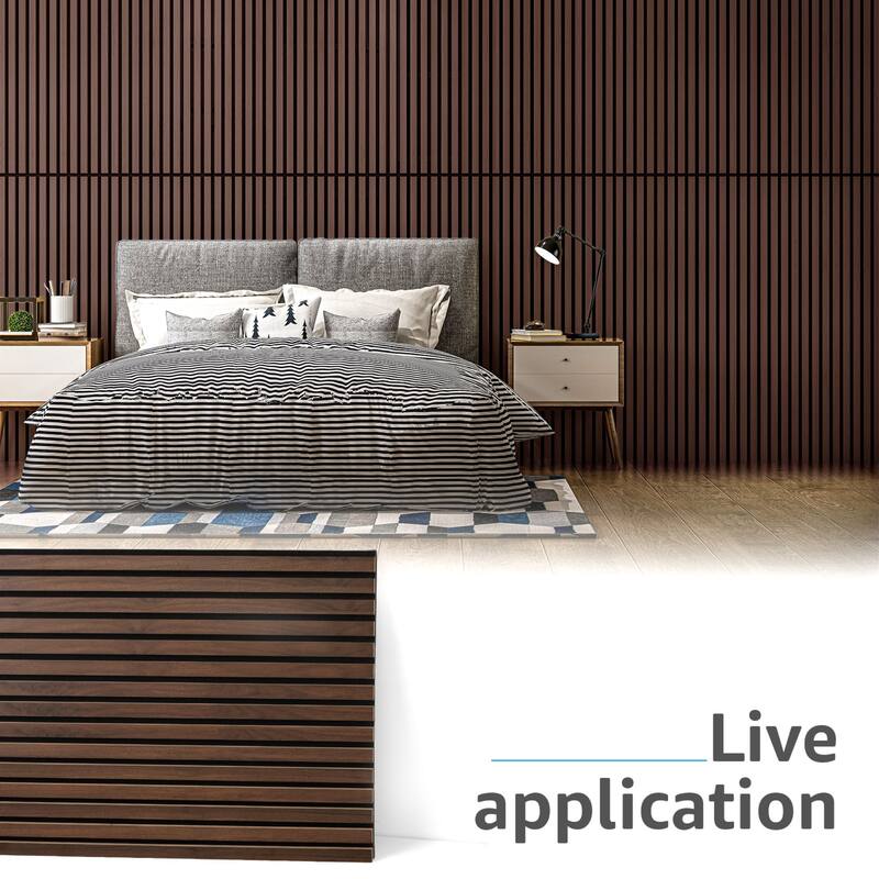 Art3d 23.6in x 47.2in Acoustic Wall Paneling,Slat Wall Cladding Siding Board,4pcs