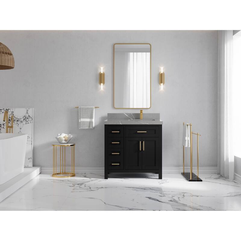 Willow Collections 36 in. W x 22 in. D Cambridge Right Offset Sink Bathroom Vanity with Countertop