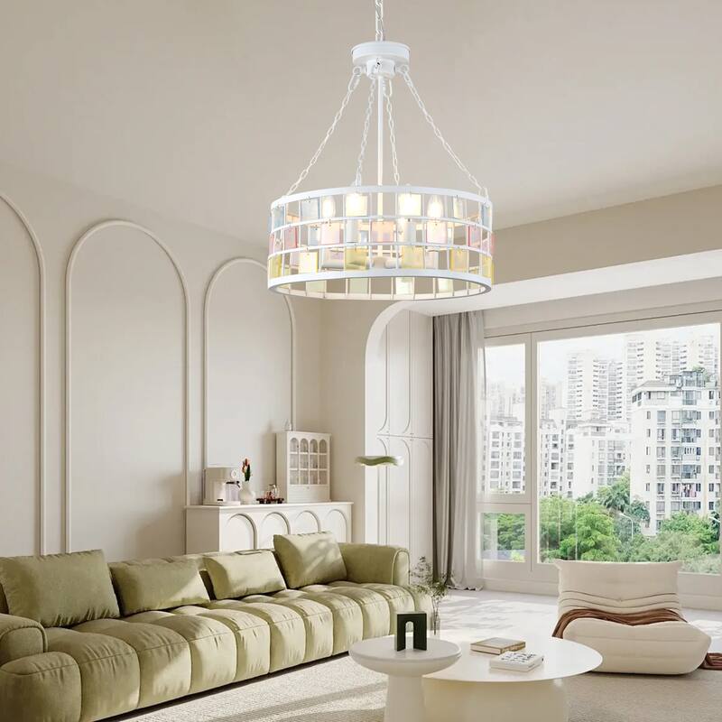 Bella Depot 6-light Pendant Light Modern Colored Chandelier with Adjustable Chian - 17.7"