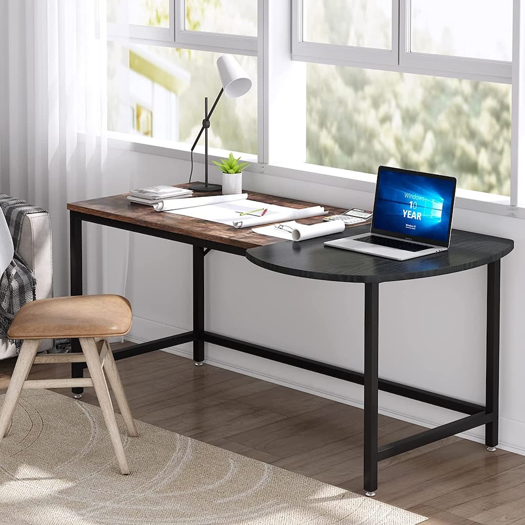 Splice Board Computer Desk, Modern PC Laptop Table Study Writing Table for Small Space Home Office, Easy Assembly