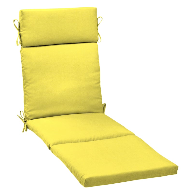 Arden Selections Leala Texture Outdoor Chaise Lounge Cushion - 72 in L x 21 in W x 2.5 in H - Lemon Yellow Leala