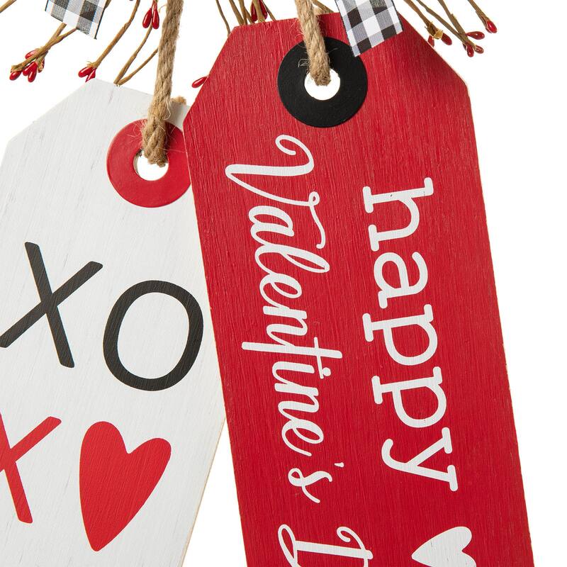 Glitzhome 24"H Wooden Valentine's Day/Patriotic/Americana/Easter Doorknob Hanging Decor