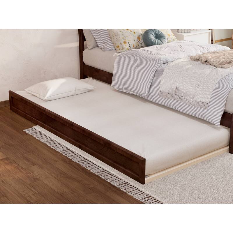 Emelie Platform Bed with Panel Footboard and Twin XL Trundle