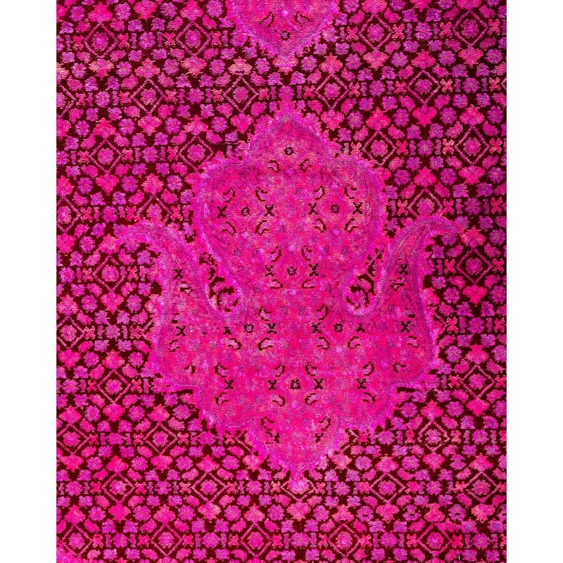 Fine Vibrance One-of-a-Kind Hand-Knotted Area Rug - Pink, 9' 0" x 12' 8" - 9' 0" x 12' 8"